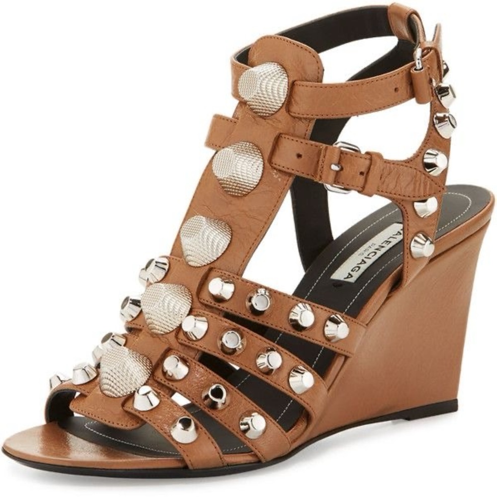 ⚜️BALENCIAGA STUDDED CAGED WEDGE SANDAL⚜️